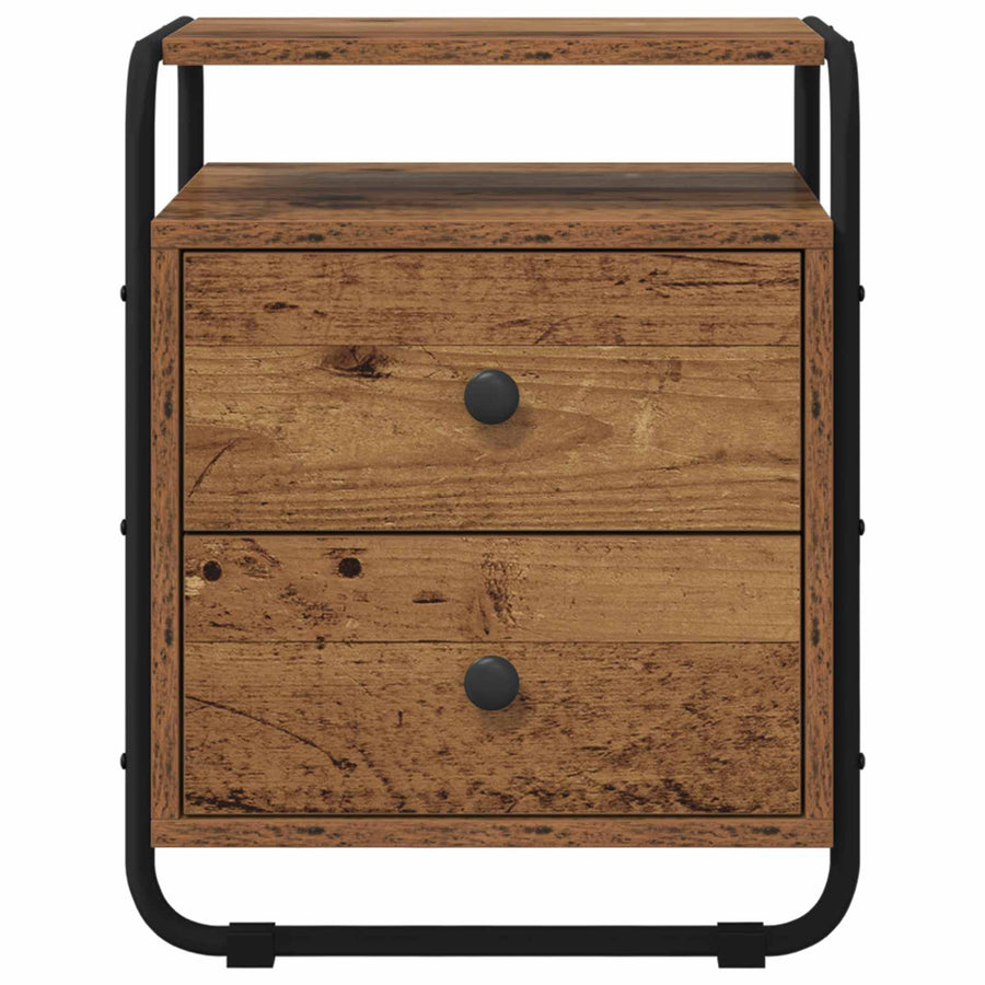 Nachtkastje 2 st Oud hout 40 x 36,5 x 50 cm Bewerkt hout