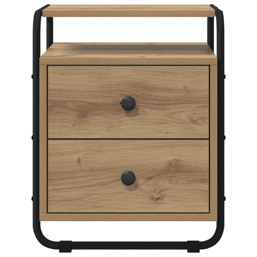 Nachtkastje Artisanaal eiken 40 x 36,5 x 50 cm Bewerkt hout