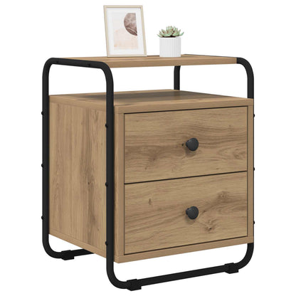 Nachtkastje Artisanaal eiken 40 x 36,5 x 50 cm Bewerkt hout