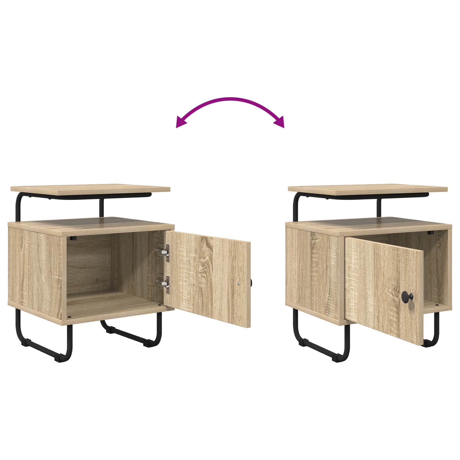 Nachtkastje Sonoma Eiken 40 x 36,5 x 50 cm Bewerkt hout