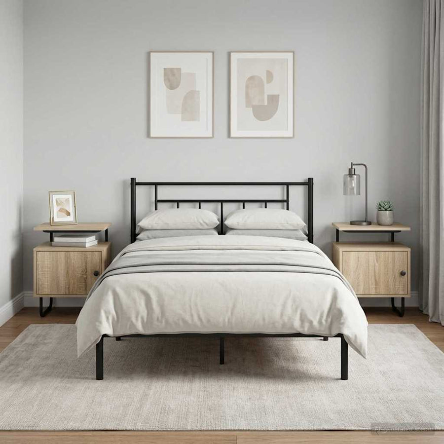 Nachtkastje 2 st Sonoma Eiken 40 x 36,5 x 50 cm Bewerkt hout
