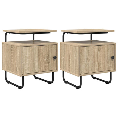 Nachtkastje 2 st Sonoma Eiken 40 x 36,5 x 50 cm Bewerkt hout