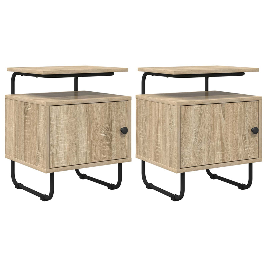 Nachtkastje 2 st Sonoma Eiken 40 x 36,5 x 50 cm Bewerkt hout