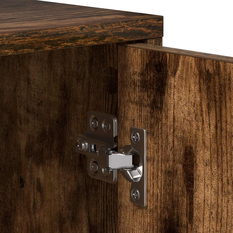 Nachtkastje 2 st Gerookt eiken 40 x 36,5 x 50 cm Bewerkt hout