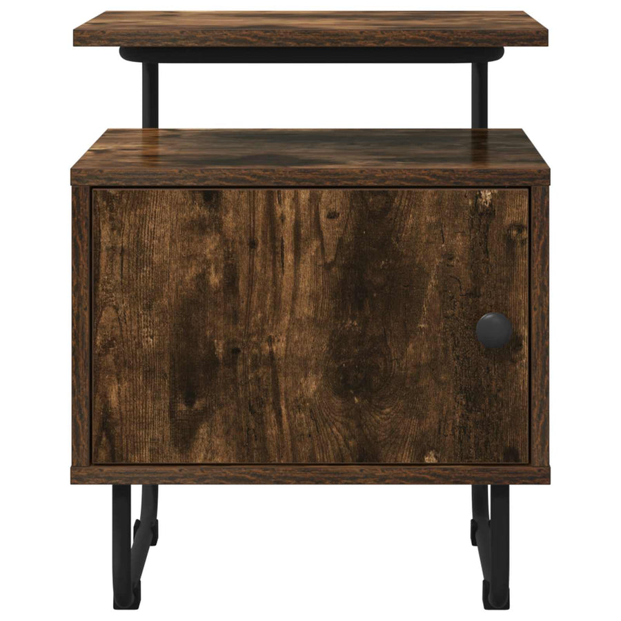 Nachtkastje 2 st Gerookt eiken 40 x 36,5 x 50 cm Bewerkt hout