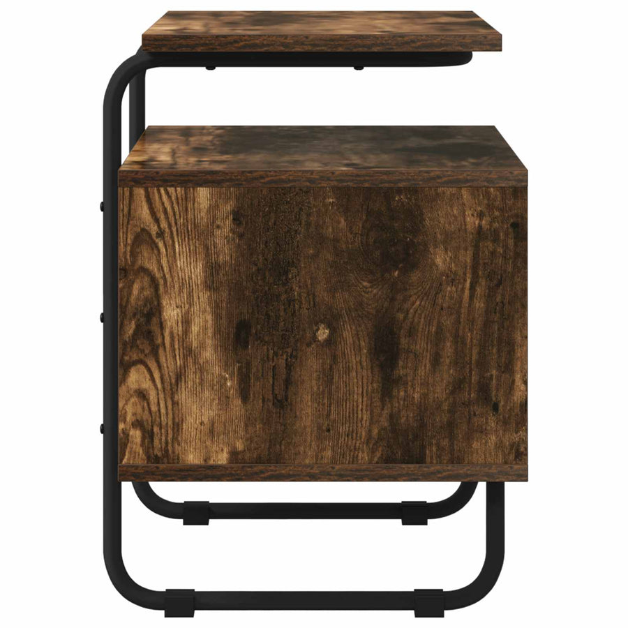Nachtkastje 2 st Gerookt eiken 40 x 36,5 x 50 cm Bewerkt hout