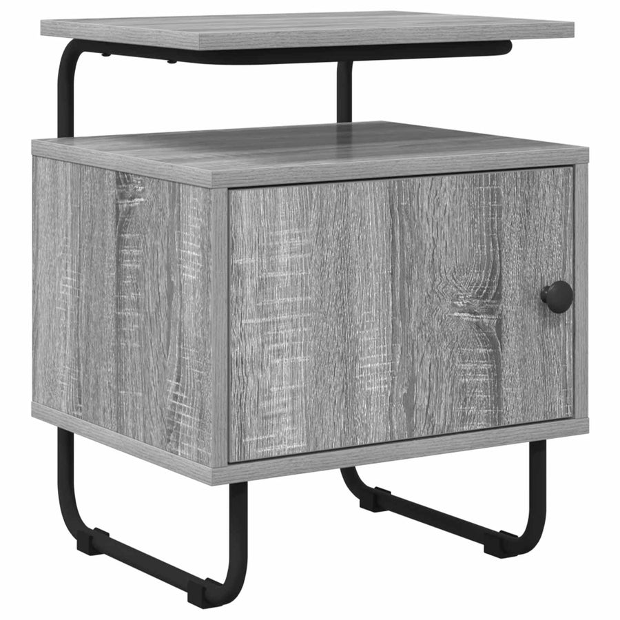 Nachtkastje 2 st Grijs Sonoma 40 x 36,5 x 50 cm Bewerkt hout