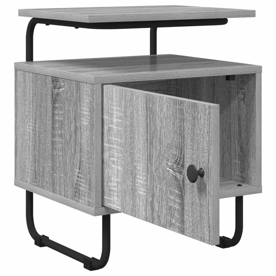 Nachtkastje 2 st Grijs Sonoma 40 x 36,5 x 50 cm Bewerkt hout