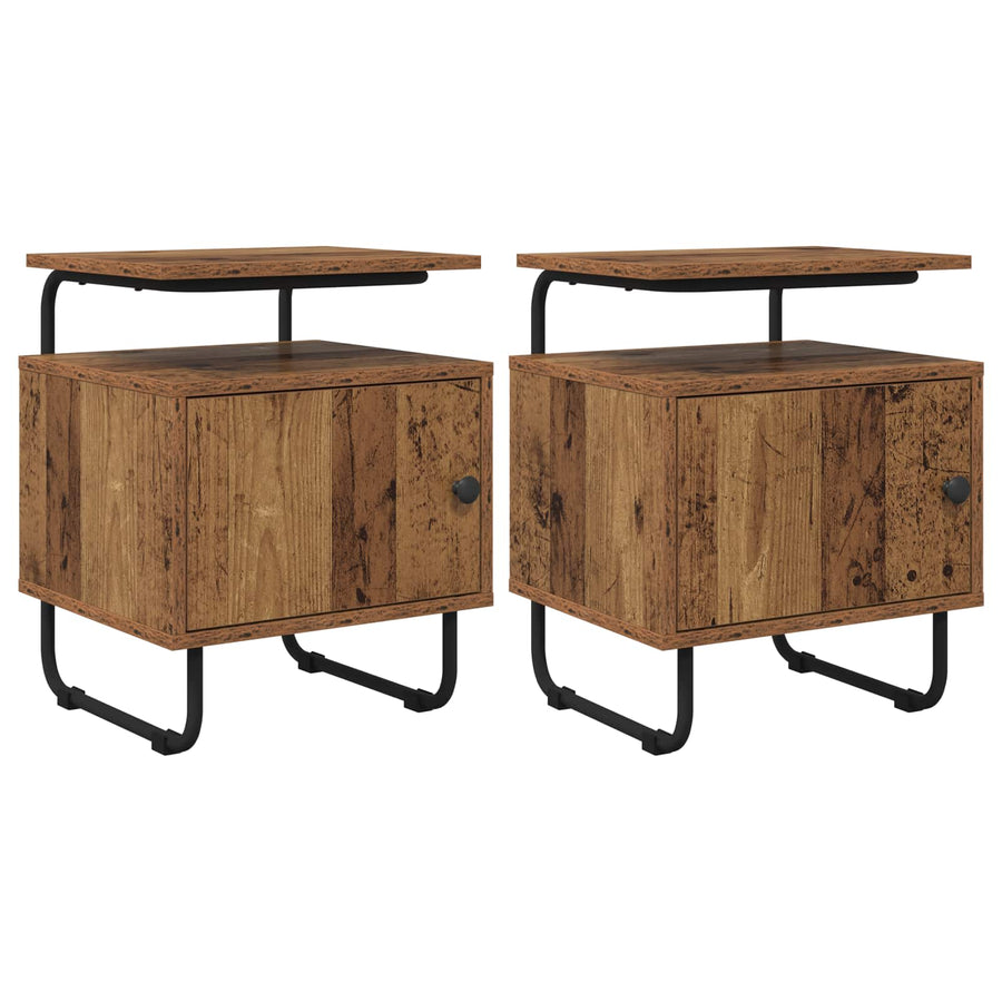Nachtkastje 2 st Oud hout 40 x 36,5 x 50 cm Bewerkt hout