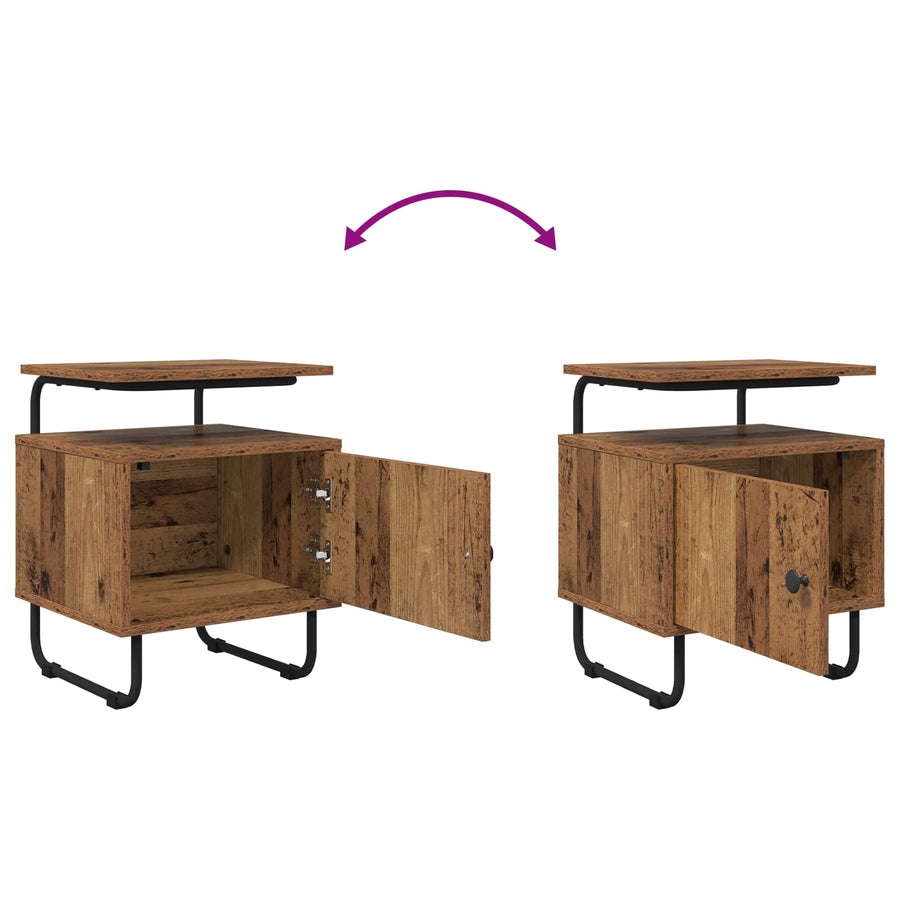 Nachtkastje 2 st Oud hout 40 x 36,5 x 50 cm Bewerkt hout