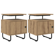 Nachtkastjes Artisanaal eiken 2 stuks 40x36.5x50 cm