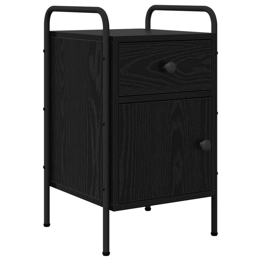 Nachtkastje 2 st Zwart eiken 35 x 36,5 x 61 cm Bewerkt hout