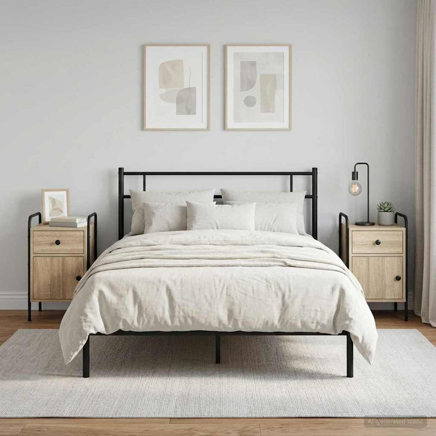 Nachtkastje 2 st Sonoma Eiken 35 x 36,5 x 61 cm Bewerkt hout