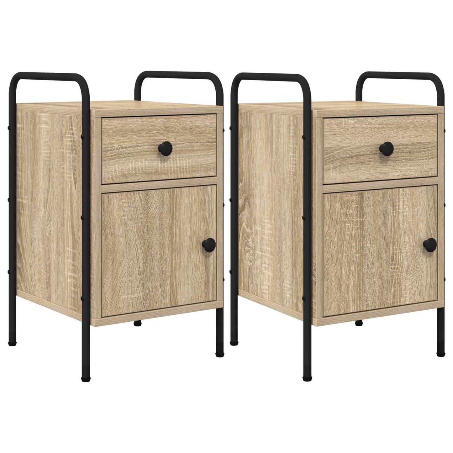 Nachtkastje 2 st Sonoma Eiken 35 x 36,5 x 61 cm Bewerkt hout