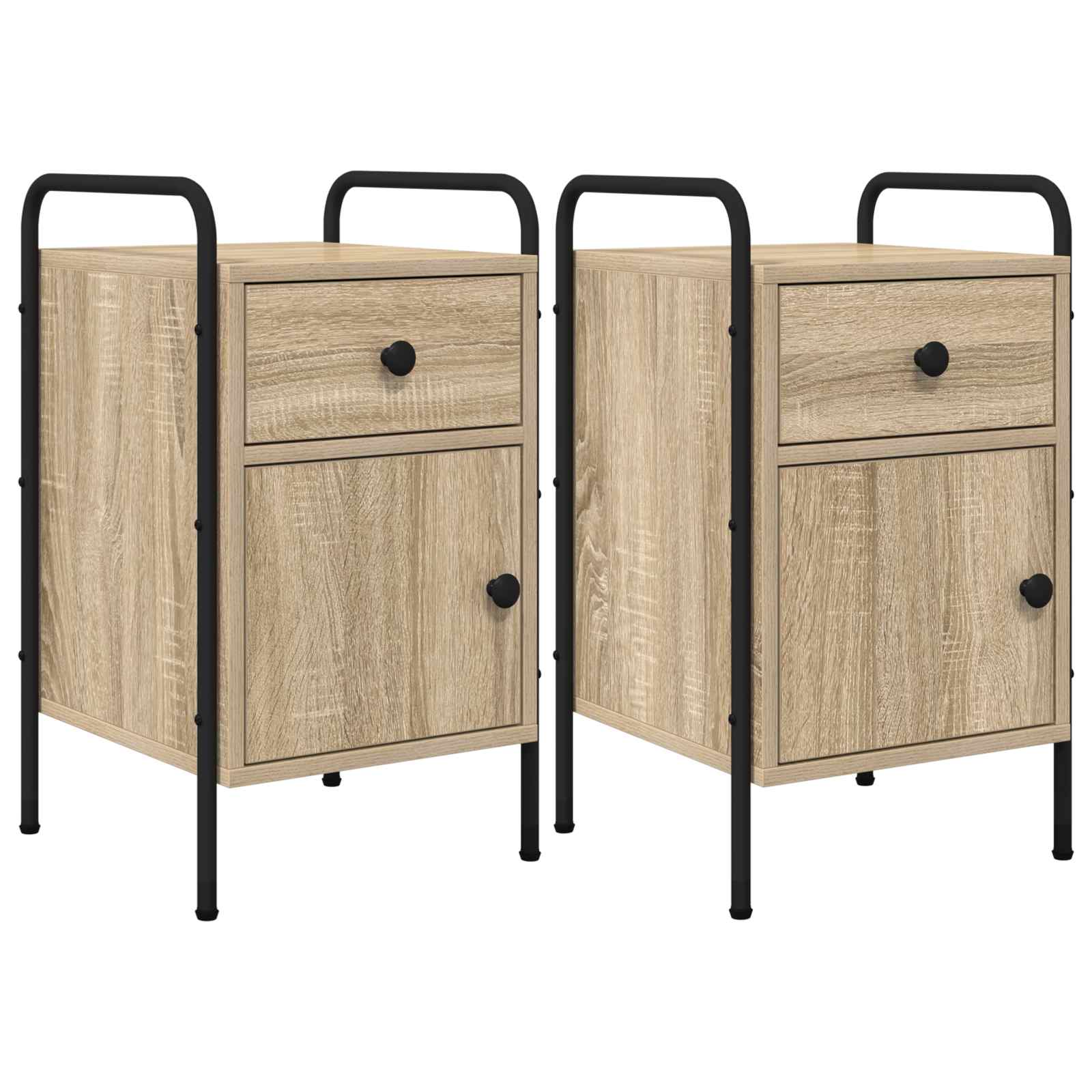 Nachtkastje 2 st Sonoma Eiken 35 x 36,5 x 61 cm Bewerkt hout