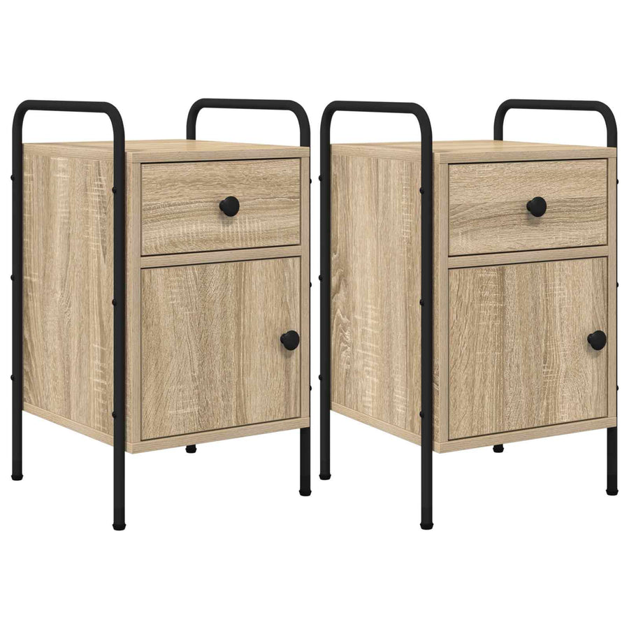 Nachtkastje 2 st Sonoma Eiken 35 x 36,5 x 61 cm Bewerkt hout
