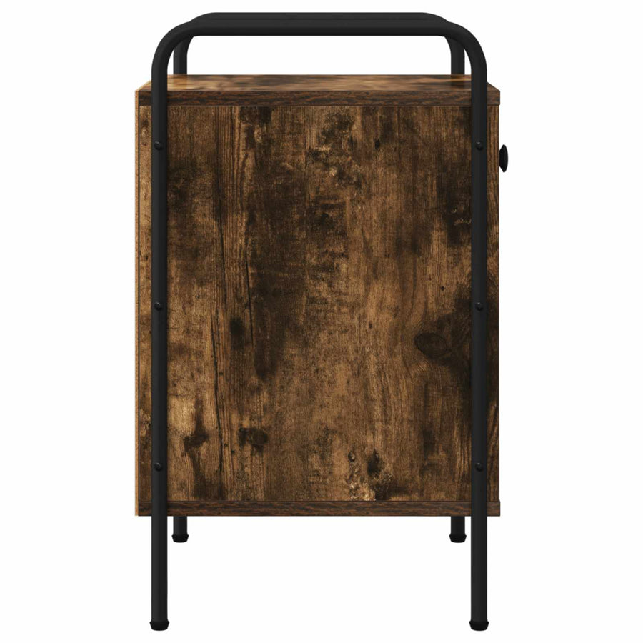 Nachtkastje 2 st Gerookt eiken 35 x 36,5 x 61 cm Bewerkt hout