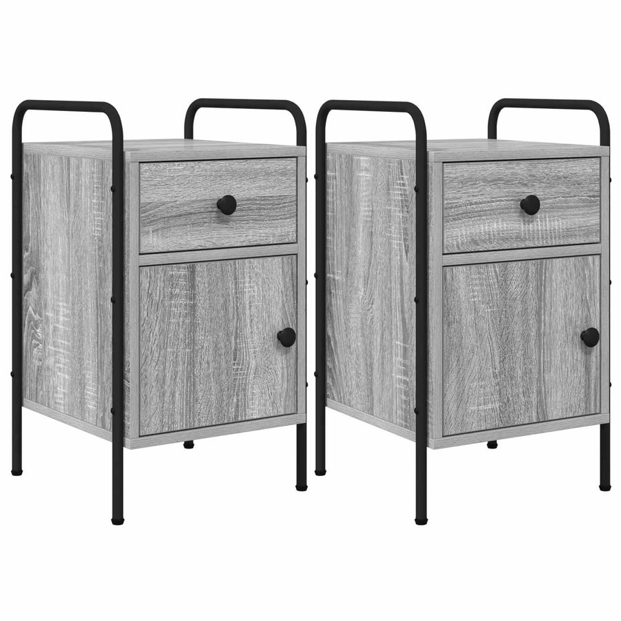 Nachtkastje 2 st Grijs Sonoma 35 x 36,5 x 61 cm Bewerkt hout