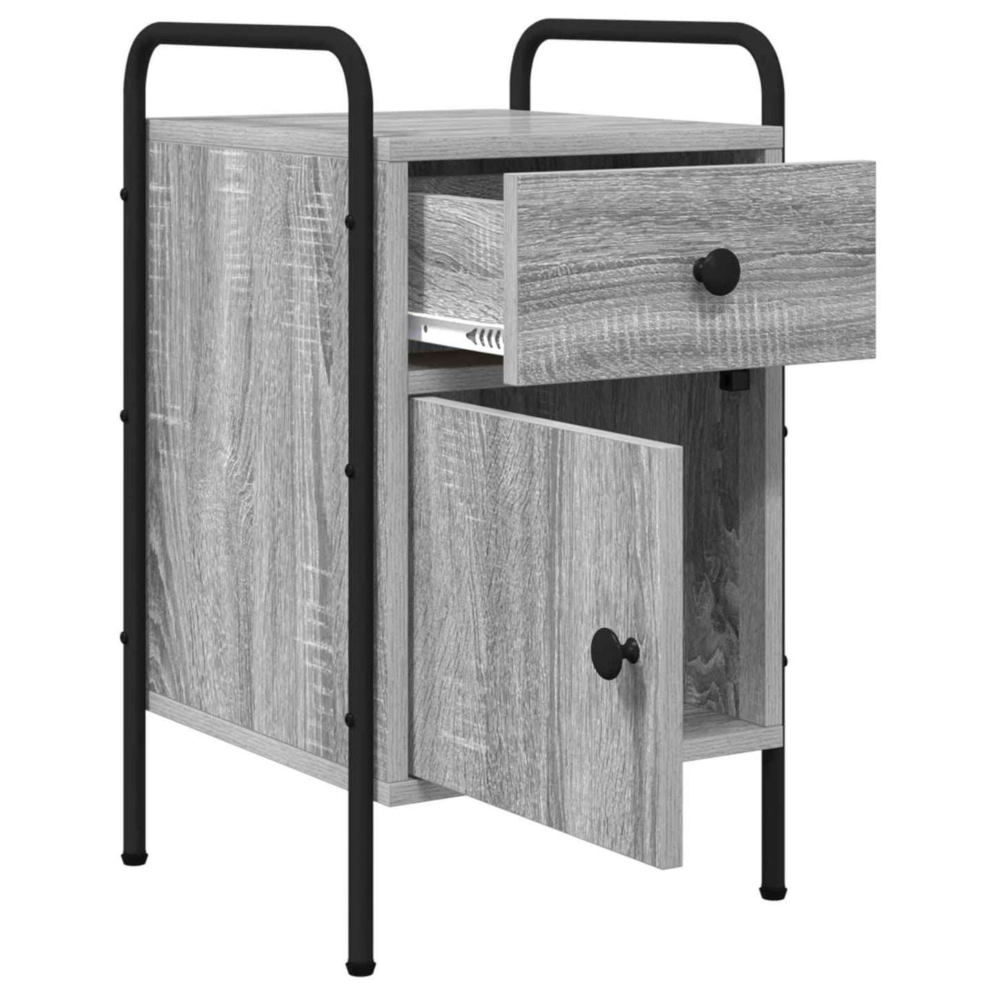 Nachtkastje 2 st Grijs Sonoma 35 x 36,5 x 61 cm Bewerkt hout