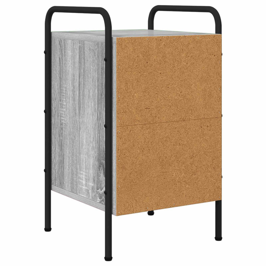 Nachtkastje 2 st Grijs Sonoma 35 x 36,5 x 61 cm Bewerkt hout