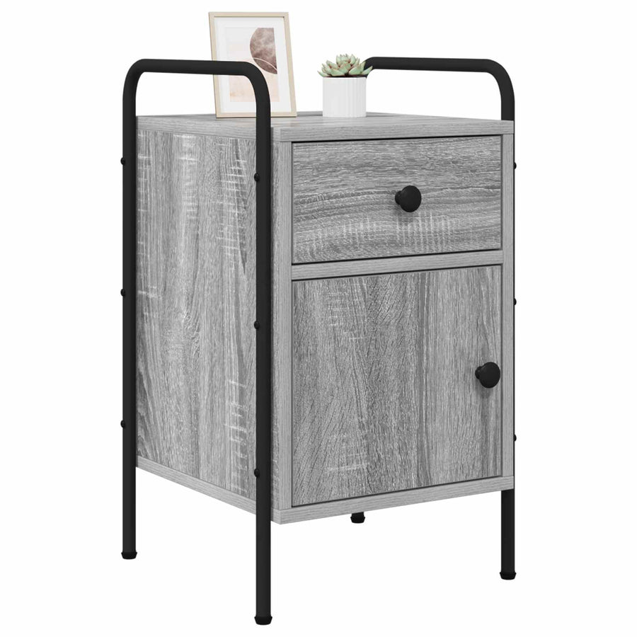 Nachtkastje 2 st Grijs Sonoma 35 x 36,5 x 61 cm Bewerkt hout