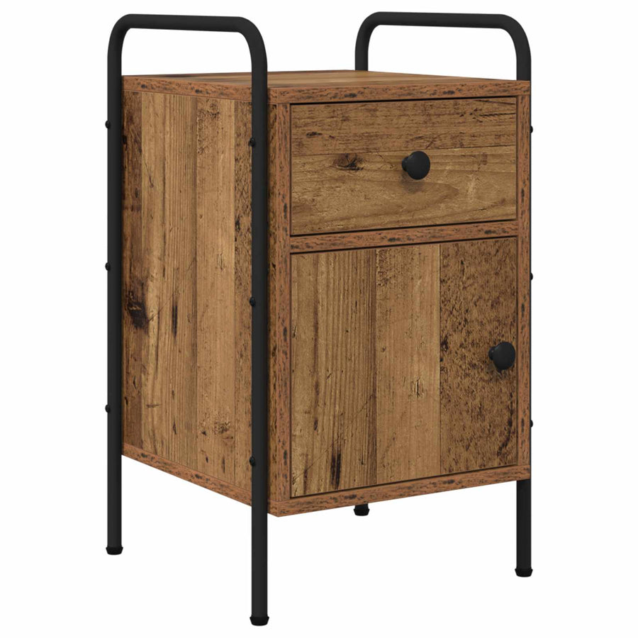 Nachtkastje Oud hout 35 x 36,5 x 61 cm Bewerkt hout