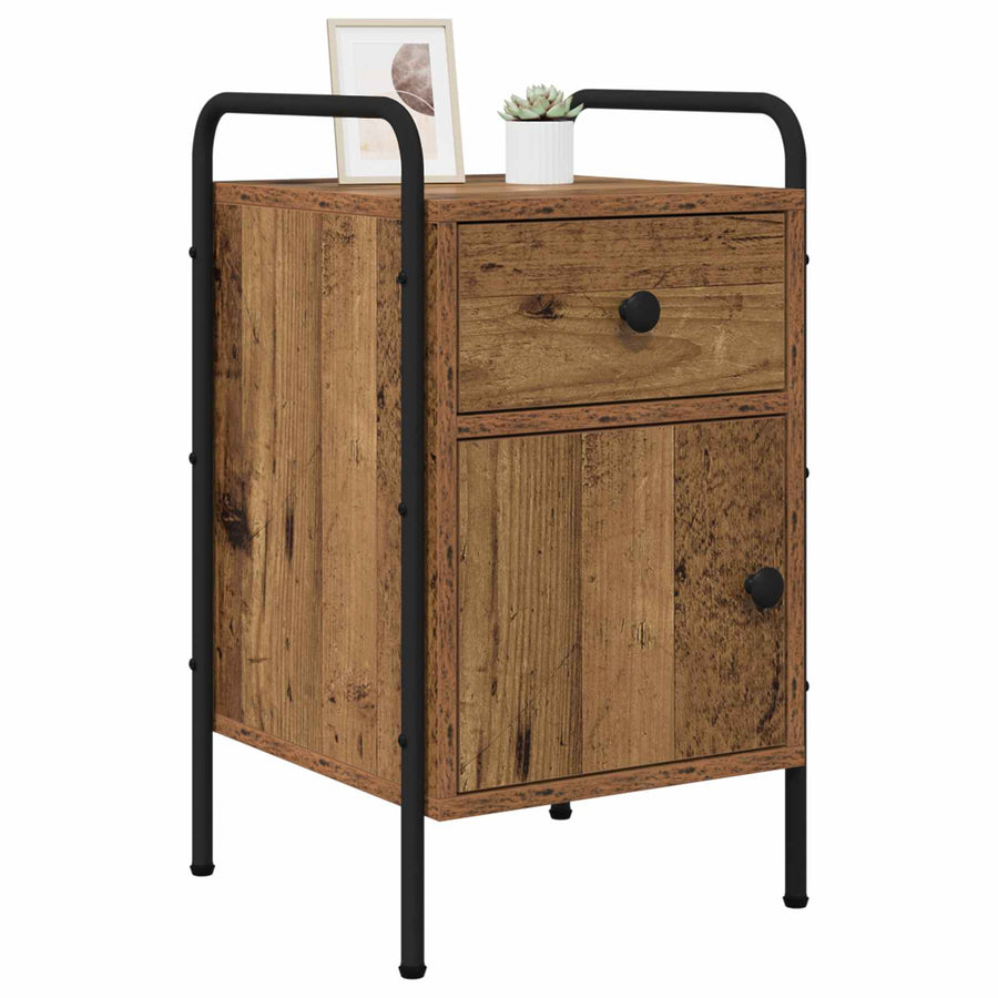 Nachtkastje Oud hout 35 x 36,5 x 61 cm Bewerkt hout