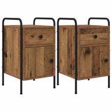 Nachtkastje 2 st Oud hout 35 x 36,5 x 61 cm Bewerkt hout
