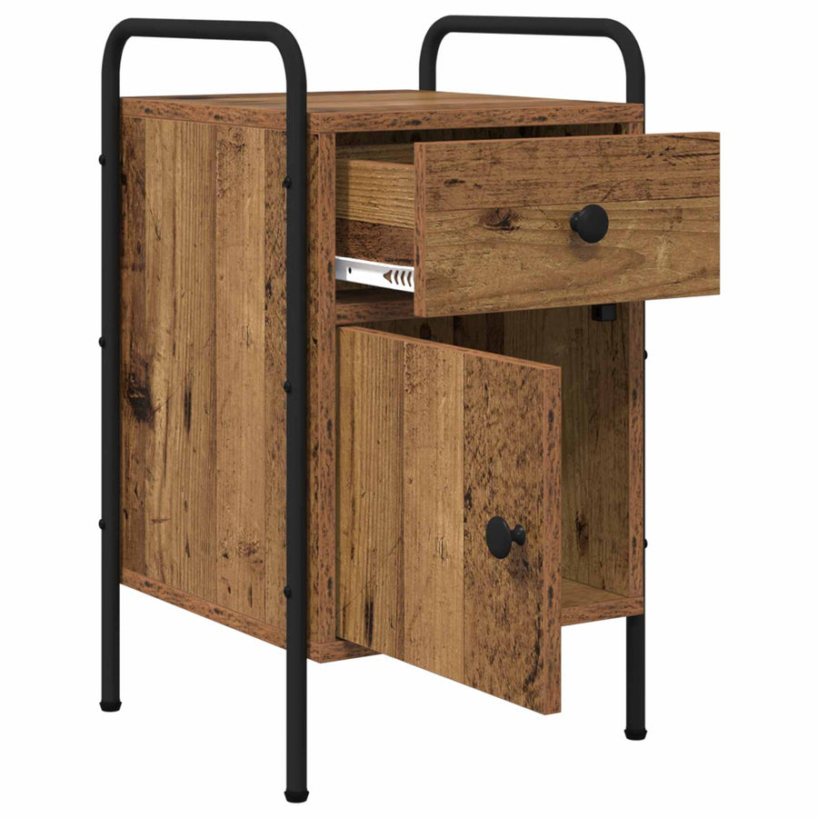 Nachtkastje 2 st Oud hout 35 x 36,5 x 61 cm Bewerkt hout