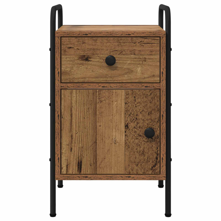 Nachtkastje 2 st Oud hout 35 x 36,5 x 61 cm Bewerkt hout