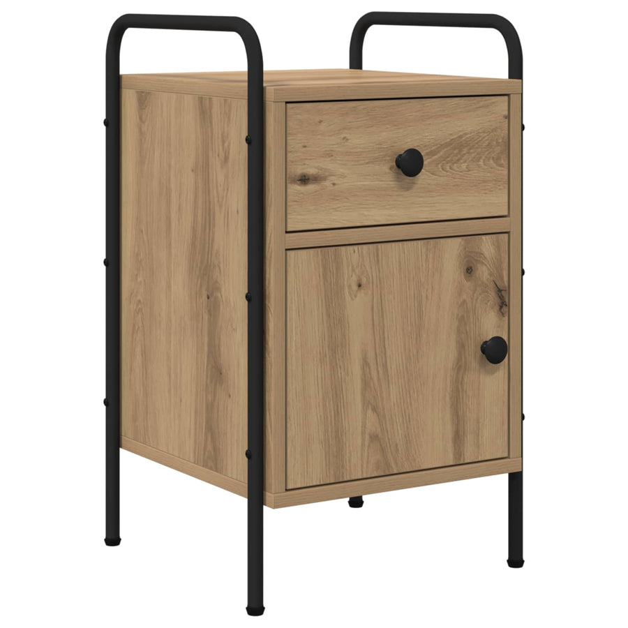Nachtkastje Artisanaal eiken 35 x 36,5 x 61 cm Bewerkt hout