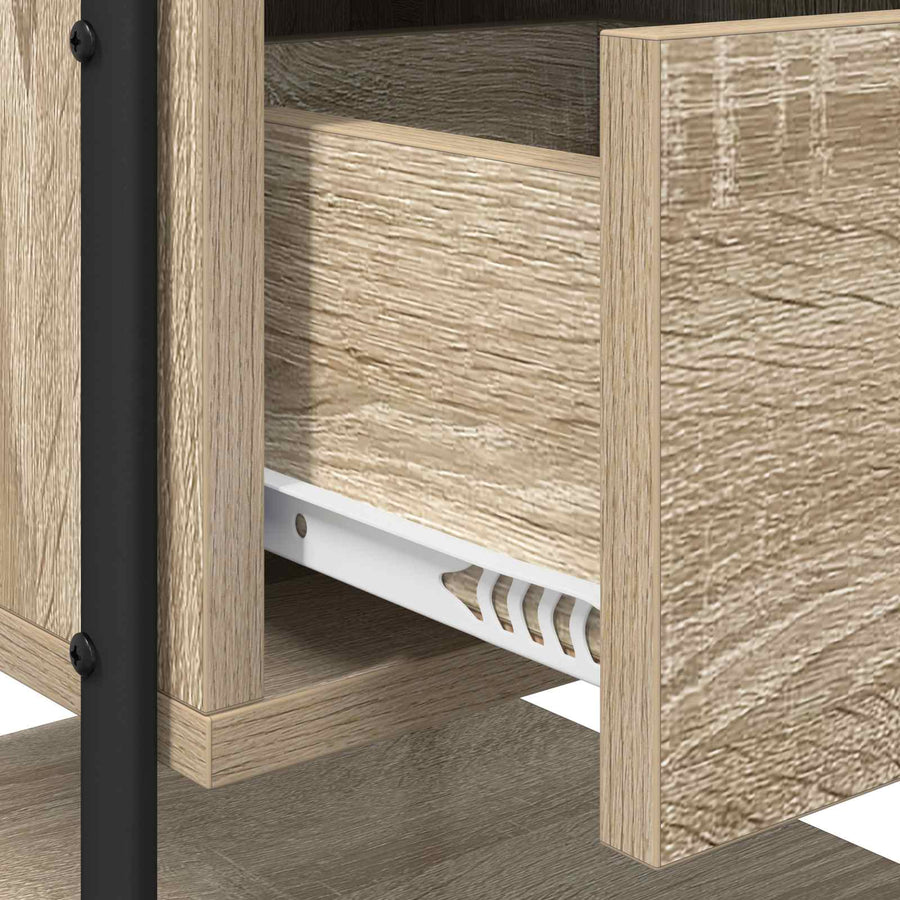 Nachtkastje 2 st Sonoma Eiken Bewerkt hout