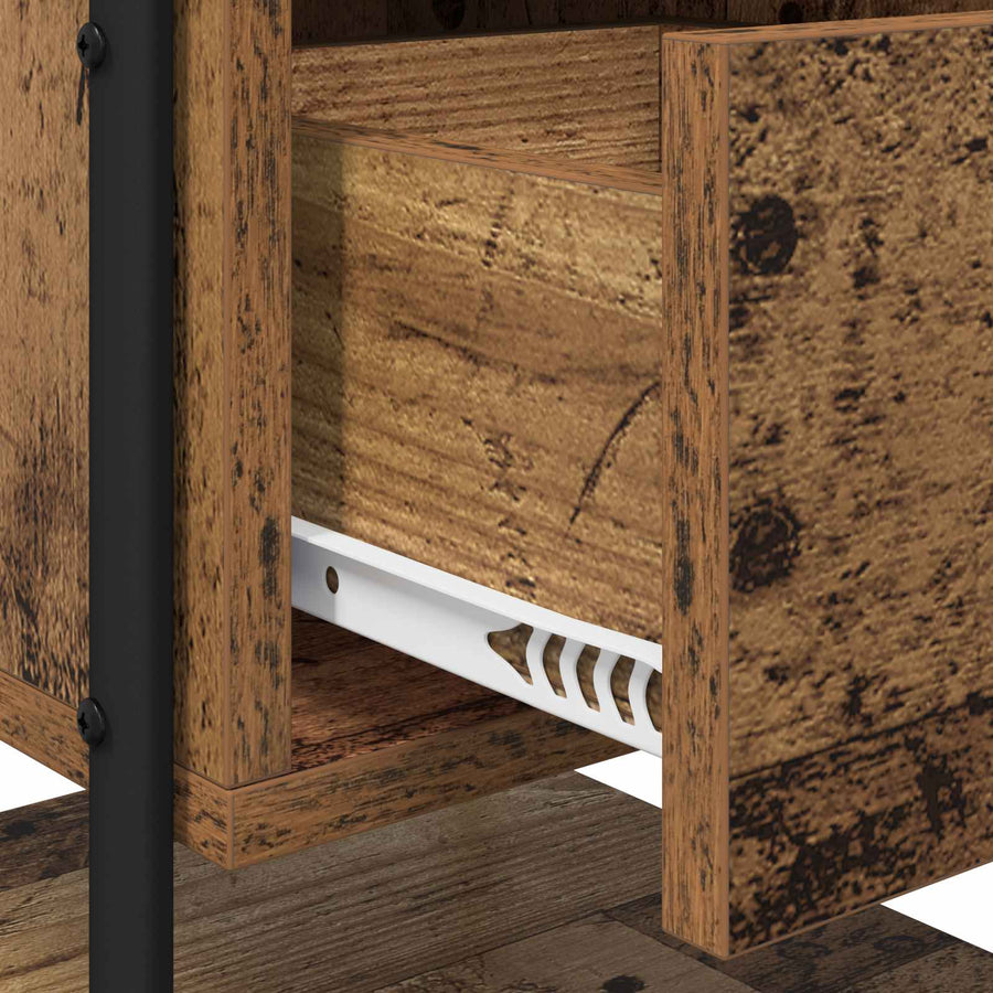 Nachtkastje 2 st Oud hout Bewerkt hout