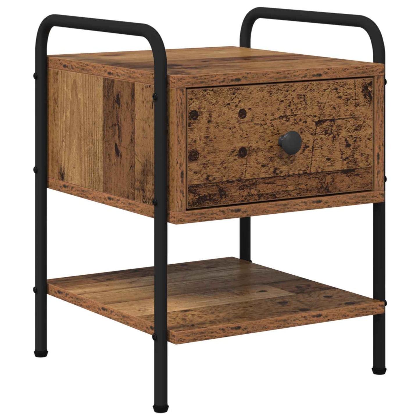 Nachtkastje 2 st Oud hout Bewerkt hout
