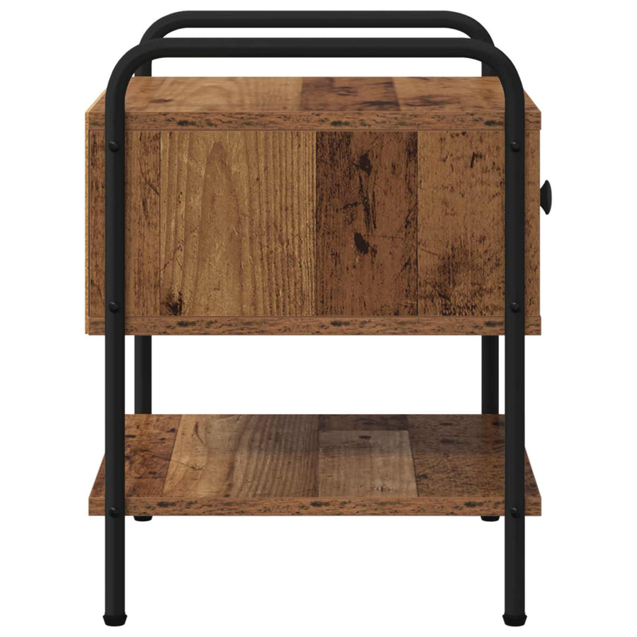 Nachtkastje 2 st Oud hout Bewerkt hout