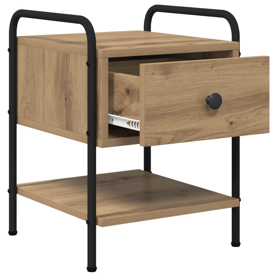 Nachtkastje Artisanaal eiken Bewerkt hout