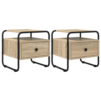 Nachtkastje 2 st Sonoma Eiken Bewerkt hout