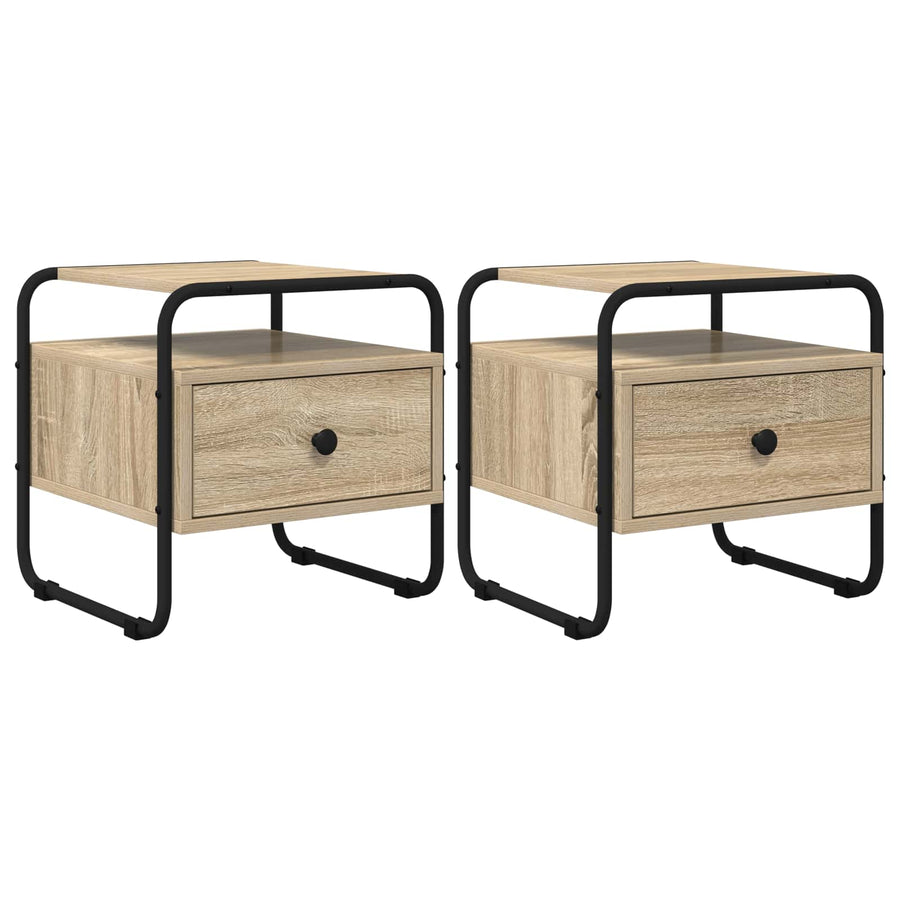 Nachtkastje 2 st Sonoma Eiken Bewerkt hout