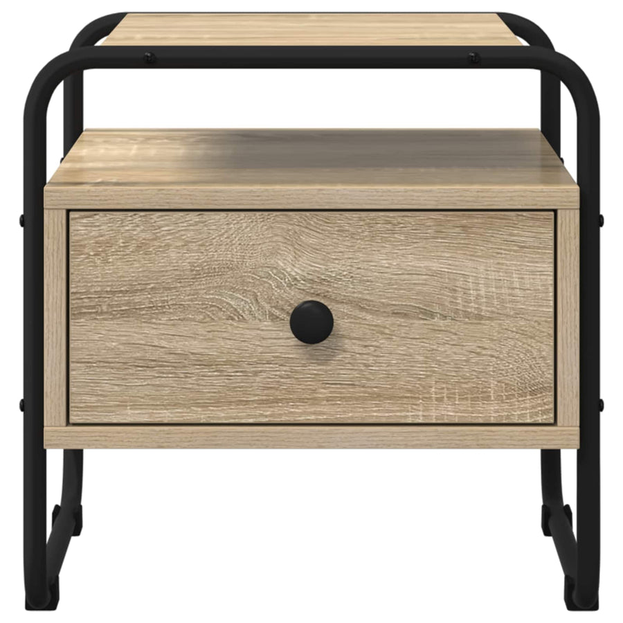 Nachtkastje 2 st Sonoma Eiken Bewerkt hout