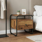 Nachtkastje 40x39.5x40 cm oud hout