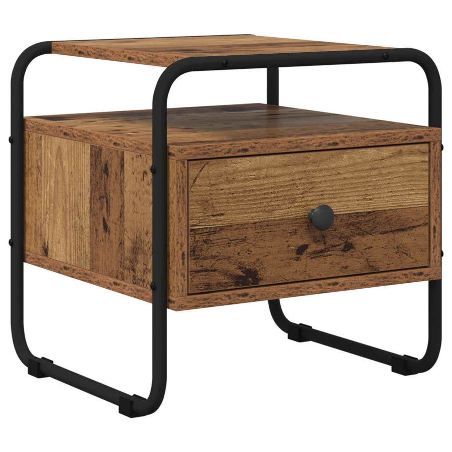 Nachtkastje Oud hout Bewerkt hout