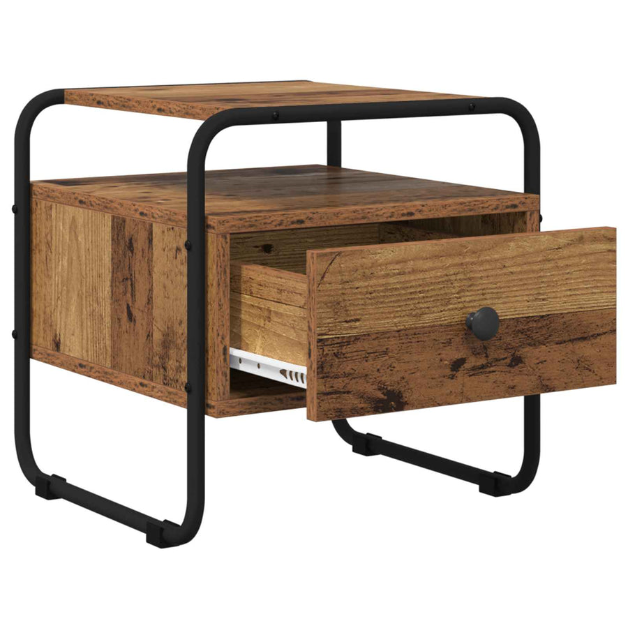 Nachtkastje Oud hout Bewerkt hout