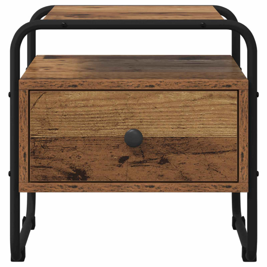 Nachtkastje Oud hout Bewerkt hout