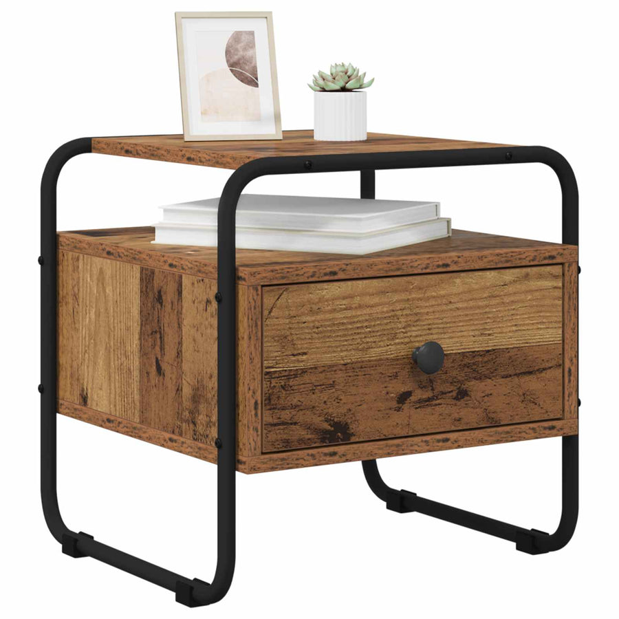 Nachtkastje Oud hout Bewerkt hout