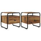 Nachtkastje 2 st 40x39.5x40 cm bewerkt hout