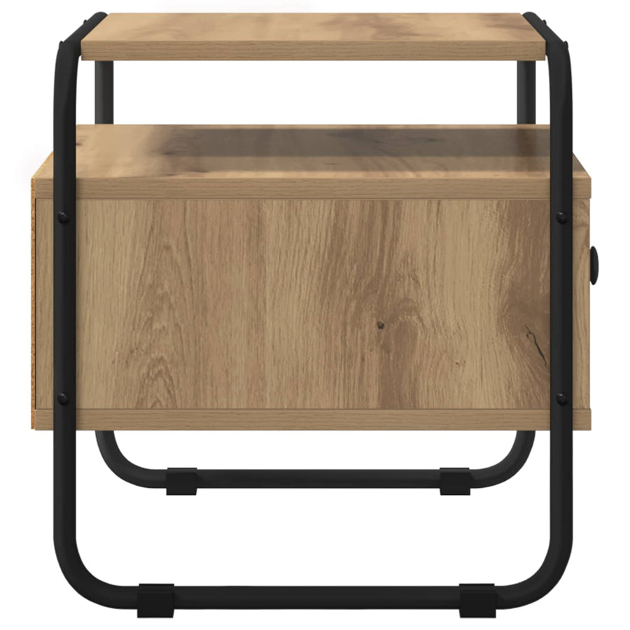 Nachtkastje 2 st Artisanaal eiken Bewerkt hout