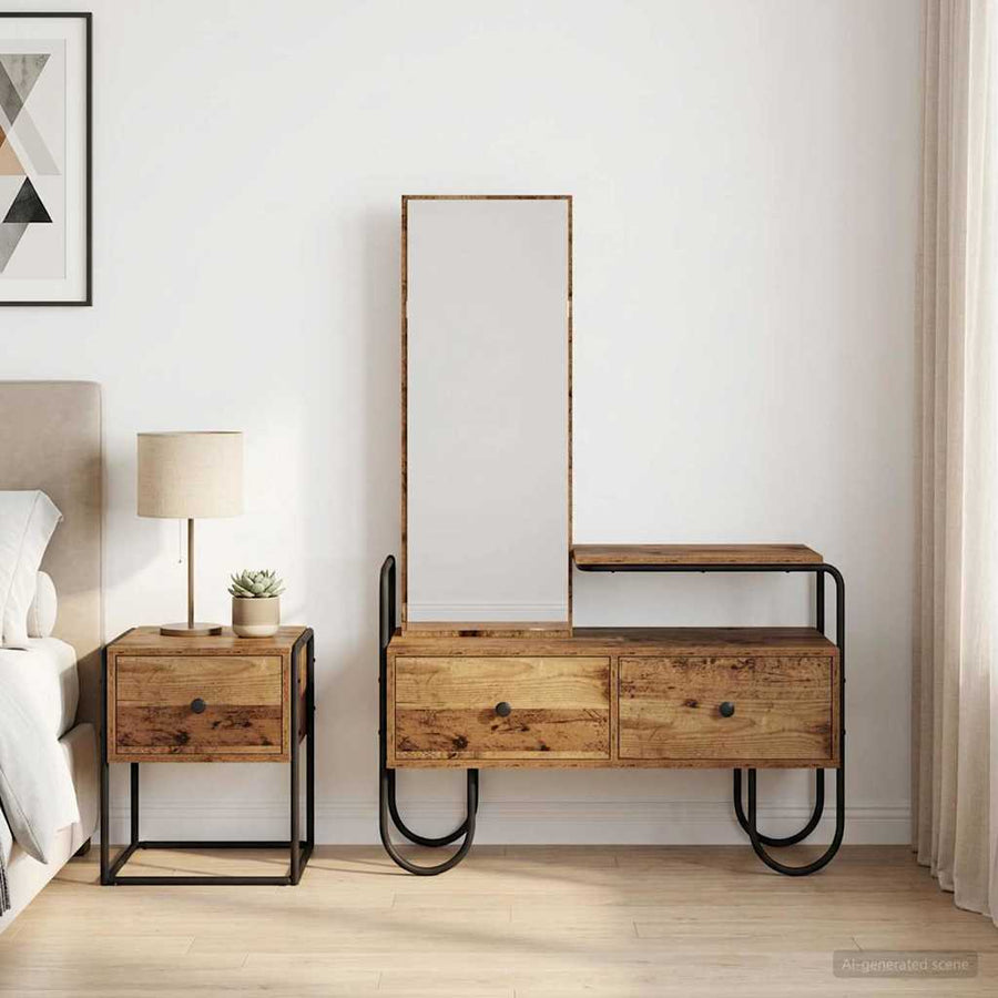 Plafondtafel met lade Oud hout 100 x 36,5 x 136 cm Bewerkt hout