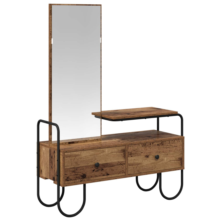 Plafondtafel met lade Oud hout 100 x 36,5 x 136 cm Bewerkt hout