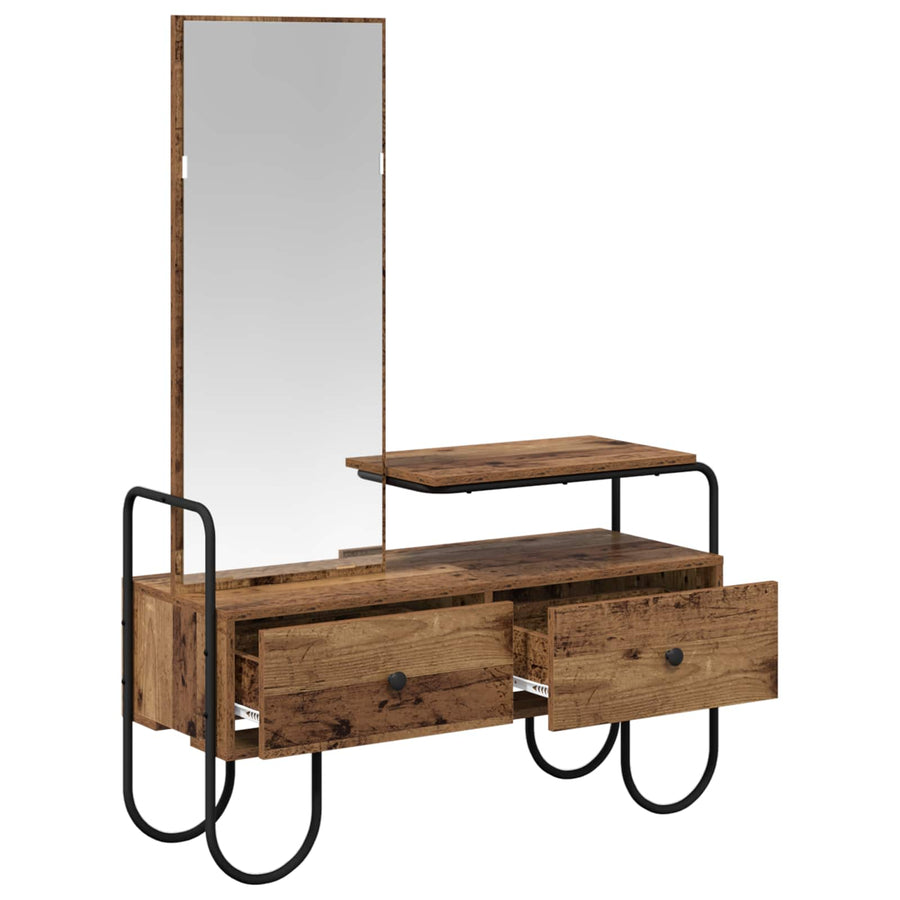 Plafondtafel met lade Oud hout 100 x 36,5 x 136 cm Bewerkt hout