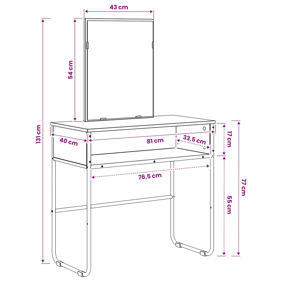 Plafondtafel Grijs Sonoma 81 x 40 x 131 cm Bewerkt hout
